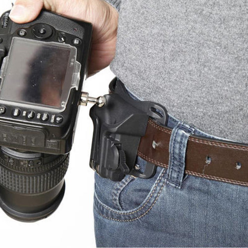 Black Portable 1/4 Quick Release Waist Belt Buckle Strap Hanger Holder for DSLR Camera Strip  for Canon Nikon Pentax