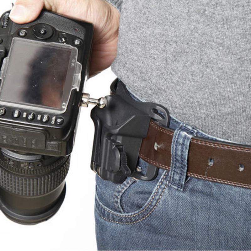 Black Portable 1/4 Quick Release Waist Belt Buckle Strap Hanger Holder for DSLR Camera Strip  for Canon Nikon Pentax