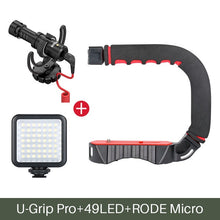 Load image into Gallery viewer, Ulanzi U-Grip Pro Triple Shoe Mount Video Stabilizer Handle Video Grip Camera Phone Video Rig Kit for Nikon Canon iPhone X 8 7