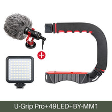 Load image into Gallery viewer, Ulanzi U-Grip Pro Triple Shoe Mount Video Stabilizer Handle Video Grip Camera Phone Video Rig Kit for Nikon Canon iPhone X 8 7