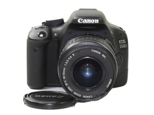 USED,Canon  550D 18MP Digital SLR Camera (Black) with EF-S 18-55 IS Kit Lens, Memory Card, Camera Bag